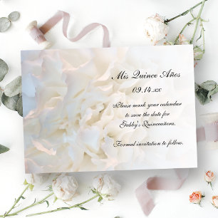 Save The Date Quinceañera florale blanche Sauvez la date