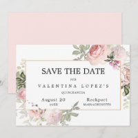 Quinceanera florale rose pâle
