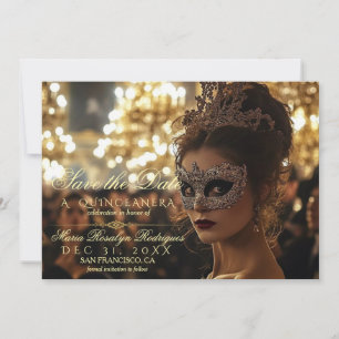 Save the Date Quinceanera Photo Invitation