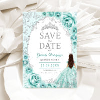 Quinceanera Turquoise Argent Floral