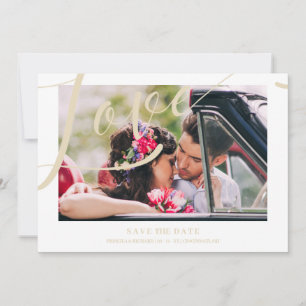 Save The Date Quote d'amour minimaliste de luxe Golden Effet pho