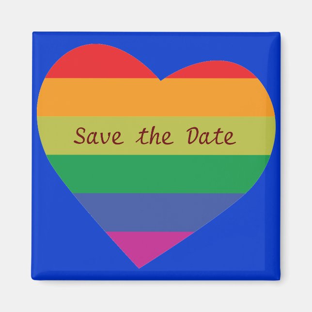 Save the Date/Rainbow Wedding/Gay Pride Magnet (Front)