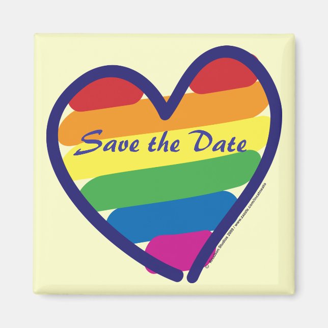 Save the Date/Rainbow Wedding/Gay Pride Magnet (Front)