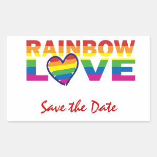 Save the Date/Rainbow Wedding/Gay Pride Sticker