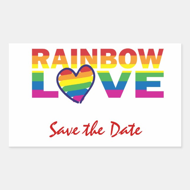 Save the Date/Rainbow Wedding/Gay Pride Sticker (Front)