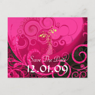 Save the Date Rasberry Cala Lily Postcard