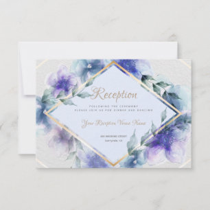 Save The Date Réception   Fleurs d'aquarelle translucides