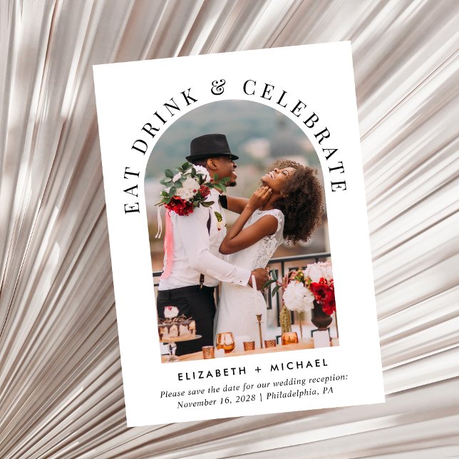 Save The Date Réception Mariage Photo Arc Design (Celebrate your love story with a reception save the date showcasing your photo in an arch frame)