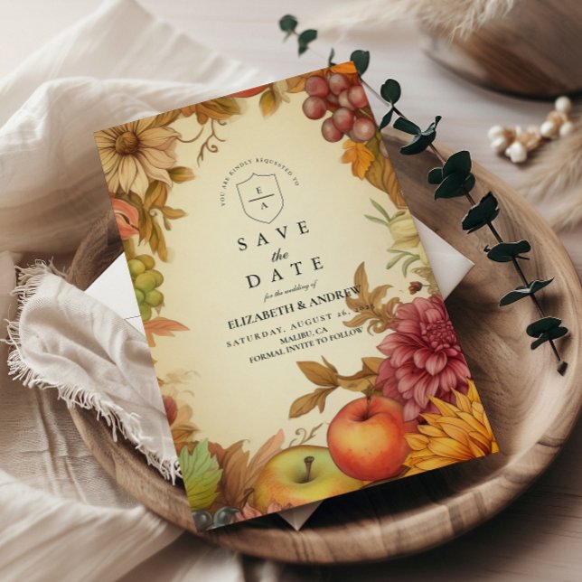 Save The Date Récolte Mariage de automne floral (Créateur téléchargé)