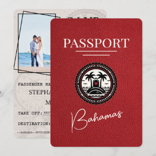 Save The Date Red Bahamas Passport Enregistrer La Date