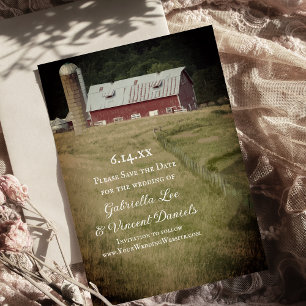 Save The Date Red Barn et Silo Country Farm Enregistrer la date