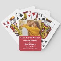Save the Date Red Custom Wedding Photo