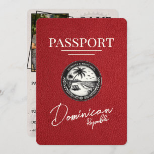 Save The Date Red Dominican Republic Passeport Enregistrer La Da