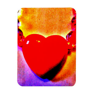 Save the Date Red Heart Necklace Magnet