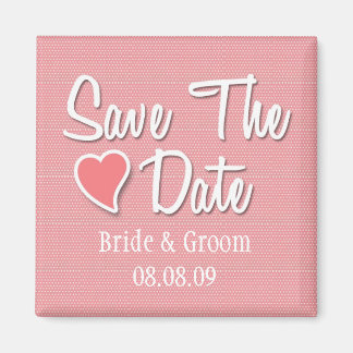 save the date red magnet