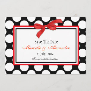 Save The Date Red Polka Dot Enregistrer La Date