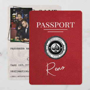 Save The Date Red Reno Passeport Enregistrer La Date