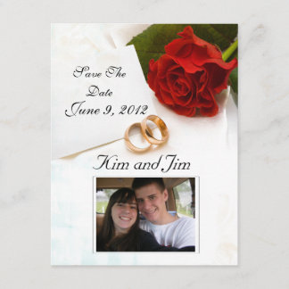 Save the Date red rose invitation
