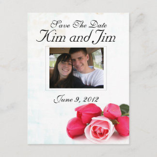 Save the Date red rose invitation