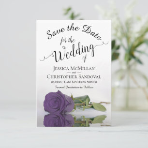 Save The Date Reflet Améthyste Rose violet Mariage romantique