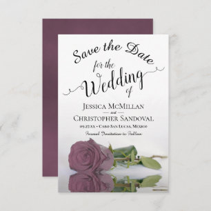 Save The Date Reflet Dusty Rose Mariage de fleurs romantiques