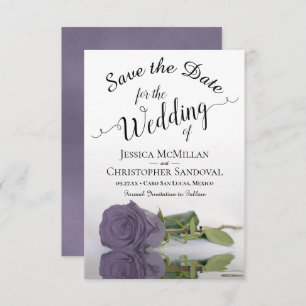 Save The Date Reflet Dusty violet Rose Mariage romantique