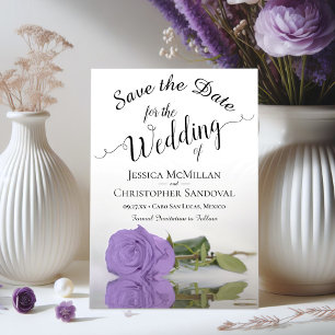 Save The Date Reflet Lavande violet Rose Mariage romantique