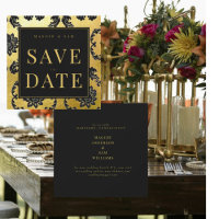 Regal Black & Gold Mariage damassé Enregistrer la