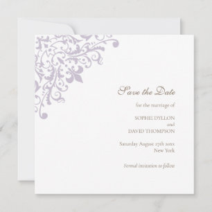 Save The Date Regency Purple Fleur de Wedding Enregistrer La Dat