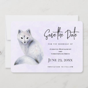 Save The Date Renard nordique mignon avec motifs floraux