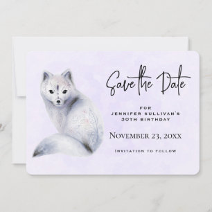 Save The Date Renard nordique mignon avec motifs floraux