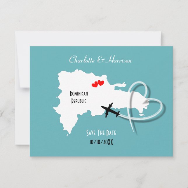 Save The Date République Dominicaine mariage Enregistrer La Date (Devant)