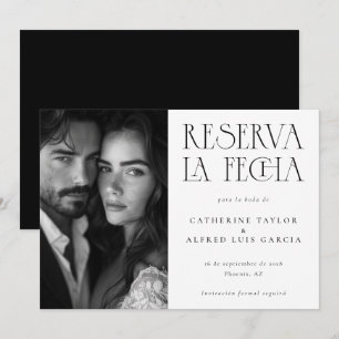 Save The Date Reserva La Fecha Black White Spanish Photo Mariage