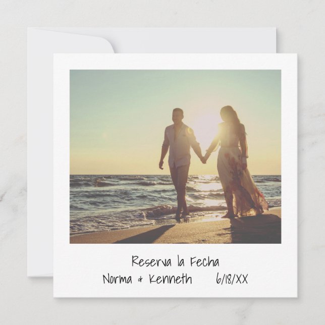 Save The Date Reserva La Fecha Retro Instant Photo Espagnol (Devant)