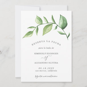 Save The Date Réserve La Fecha Rustique Élégante Verdure Espagno
