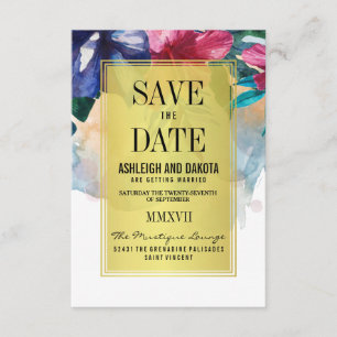 Save The Date Réservez la date Fleurs d'aquarelle tropicale