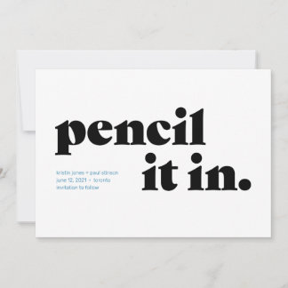 Save The Date Réservez-le au crayon Enregistrer la date typograp