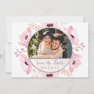 Save The Date Ressort Rose Aquarelle Floral Enregistrer La Date