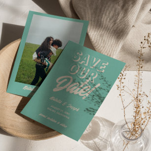 Save The Date Retro Bright Funky Bold Moderne Boho Mariage uniqu
