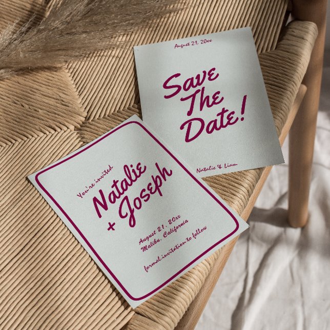 Save The Date Retro couleur Whimsical Unique Mariage moderne (Créateur téléchargé)