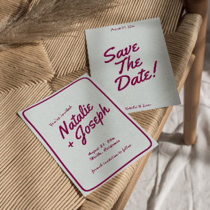 Save The Date Retro couleur Whimsical Unique Mariage moderne