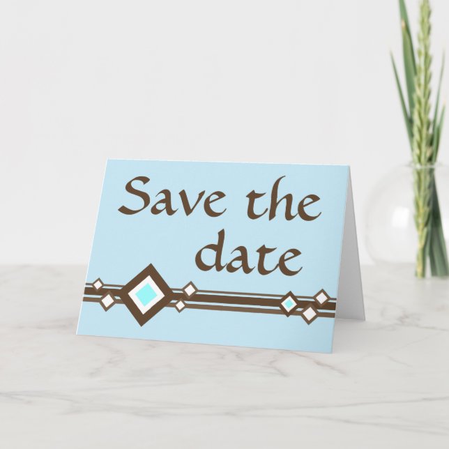 save the date : retro diamonds : announcement (Front)