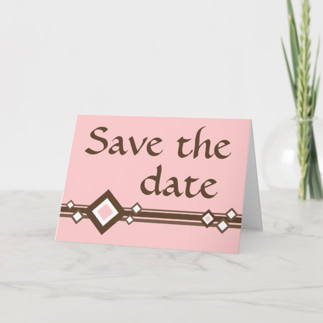 save the date : retro diamonds : announcement (Front)