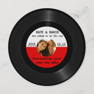 Save The Date Rétro disque vinyle votre Économie-le-Date de