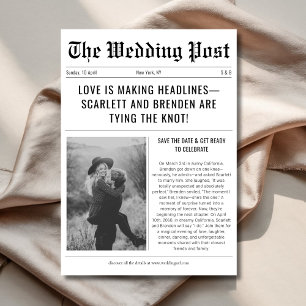 Save The Date Retro Journal Abordable Vintage Wedding Photo