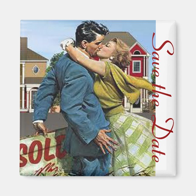 Save the Date Retro Magnet (Front)