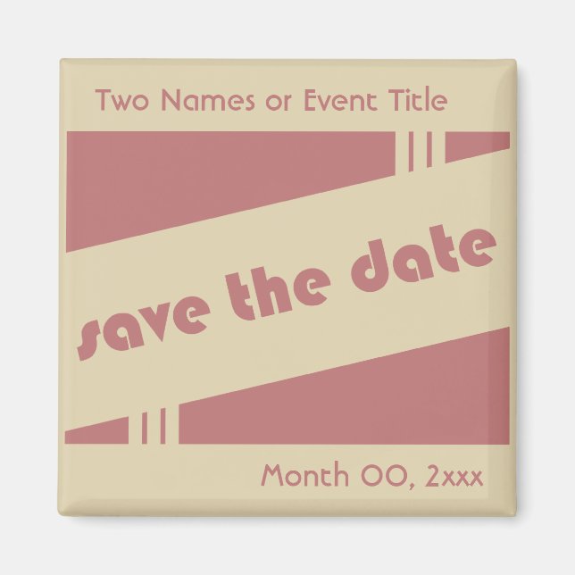 save the date : retro : magnet (Front)