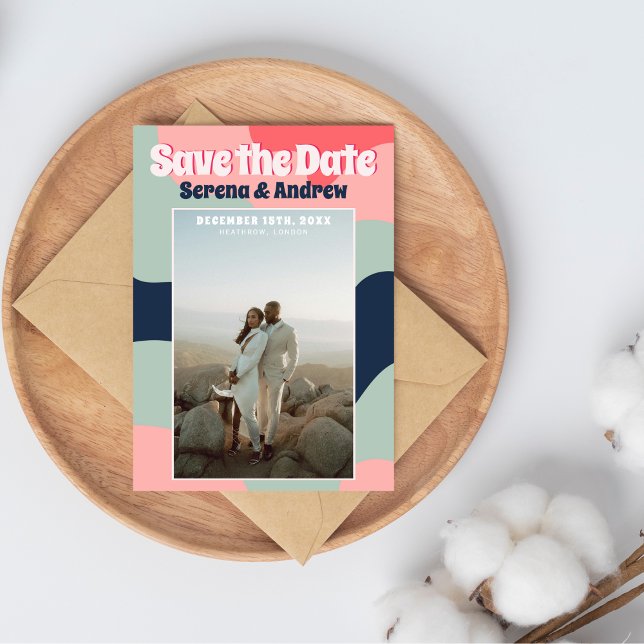 Save The Date Retro Super Bold Abstraite Typographie (Créateur téléchargé)