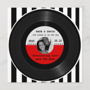 Save The Date Retro Vinyl Record l Moderne Enregistrer la date