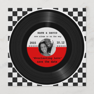 Save The Date Retro Vinyl Record l Moderne Enregistrer la date